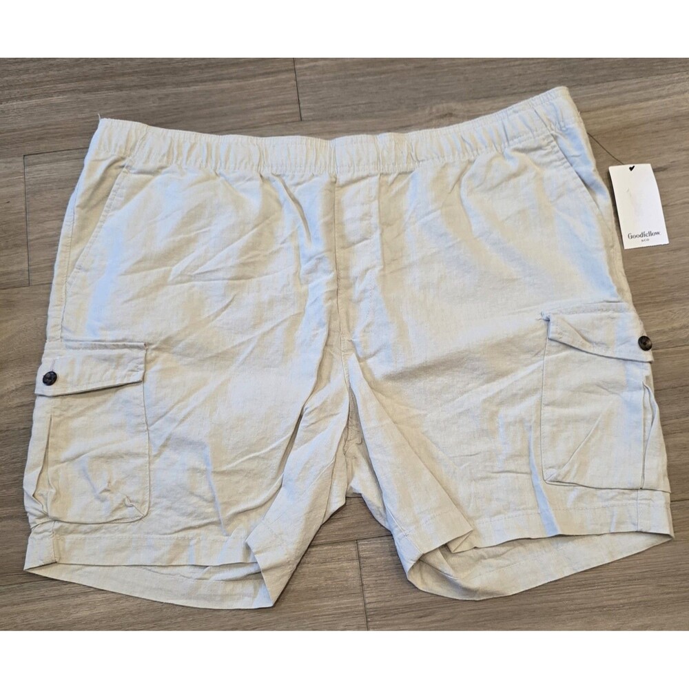 Goodfellow & Co Men's Relaxed Fit Everyday Cargo Shorts Size XL 7" Inseam Cream